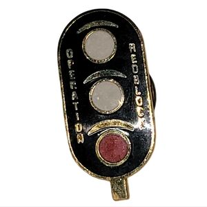 Union Pacific Railroad Lapel Pin Operation Redblock Vntg Enamel Gold Tone Train